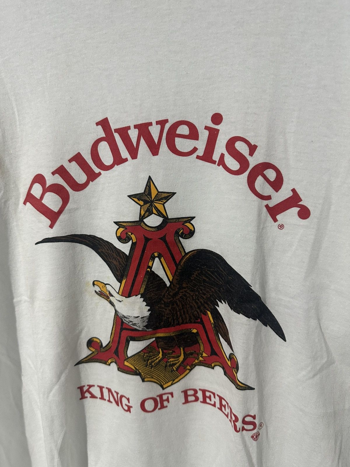 Budweiser × Vintage VTG 90's BUDWEISER "KING OF BEERS" TSHIRT Size US XL / EU 56 / 4 - 2 Thumbnail