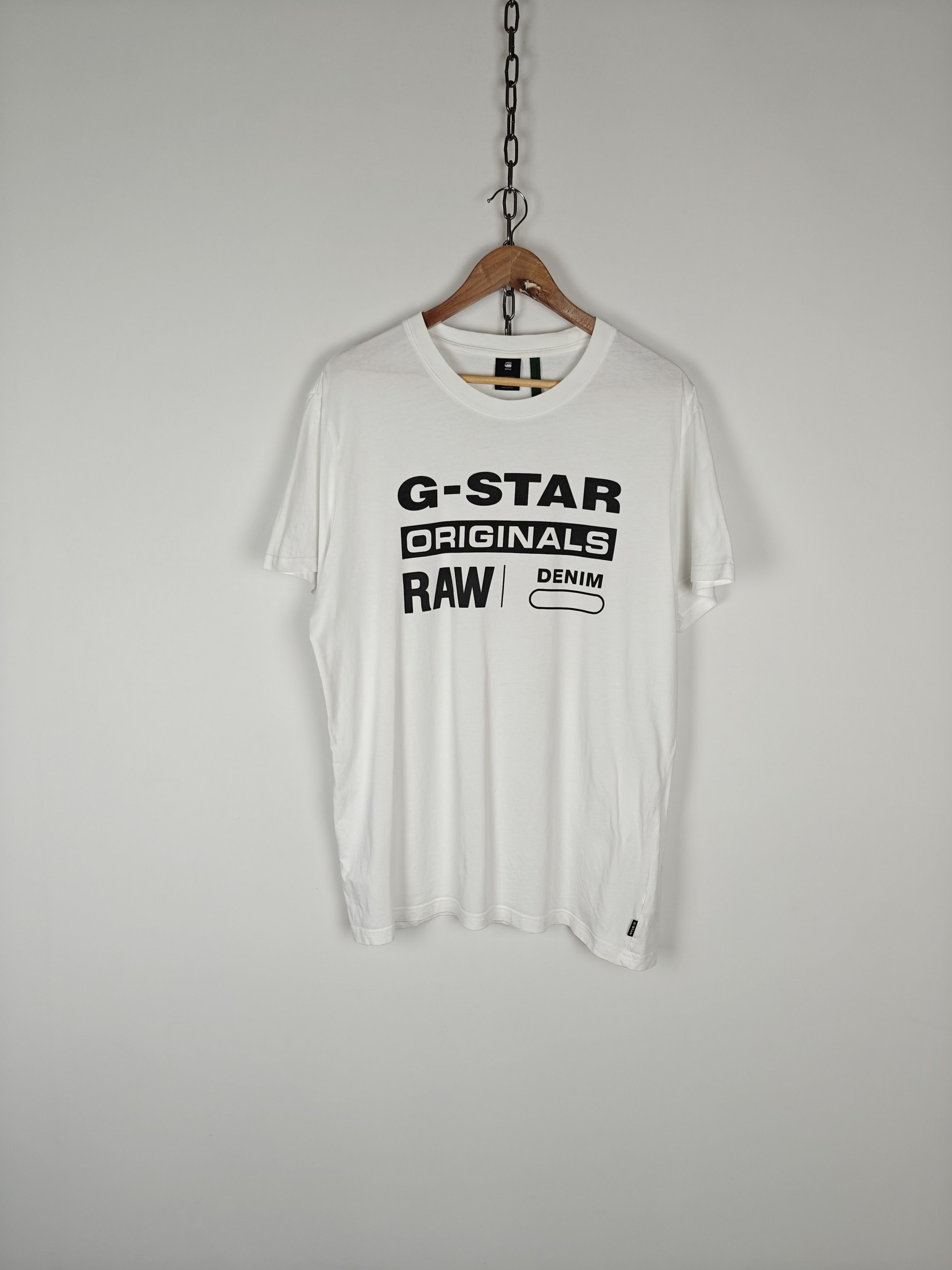 G-Star G-Star Raw T-Shirt Center Logo Crewneck White Tee XL Size US XL / EU 56 / 4 - 1 Thumbnail
