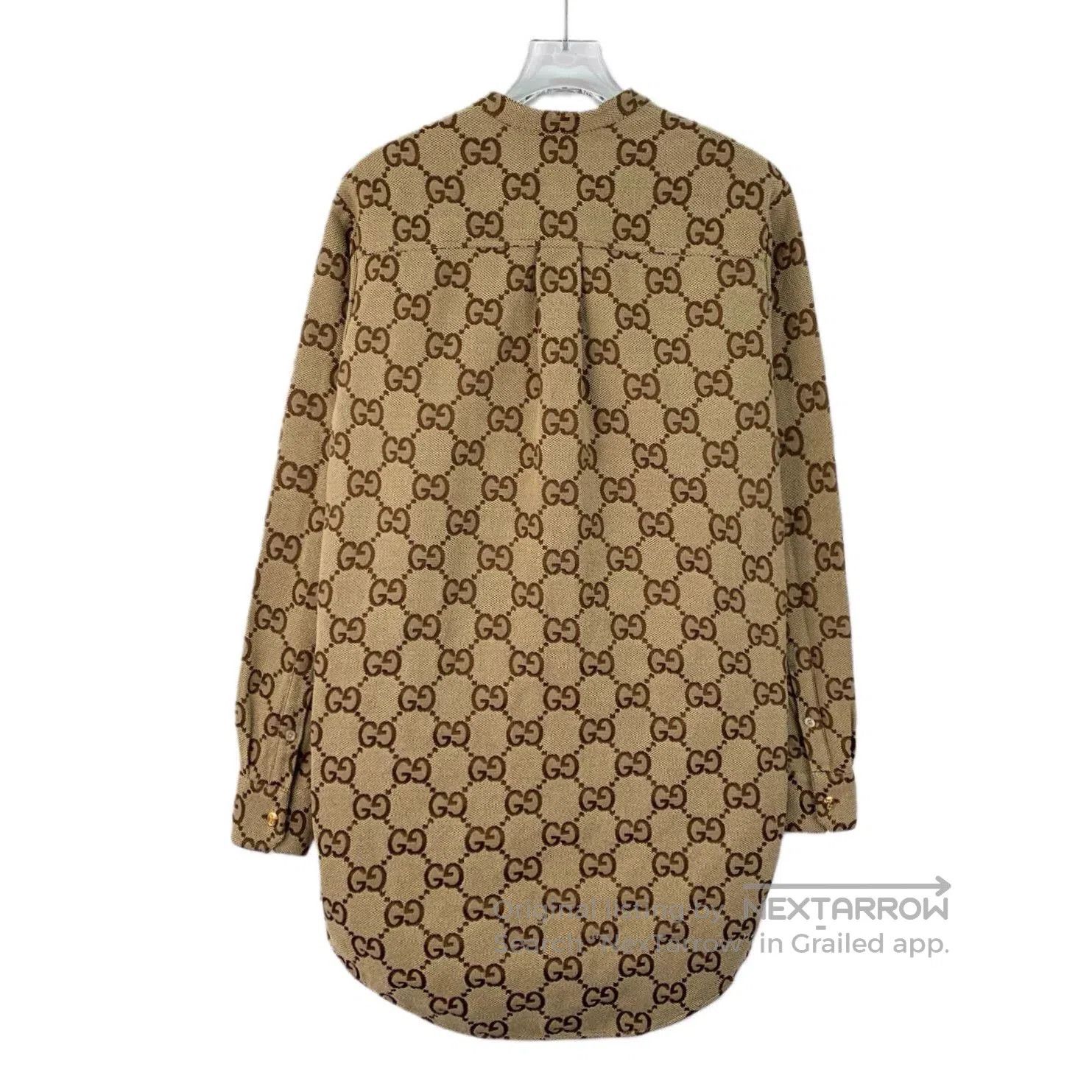 Gucci brown logo print long sleeve shirt. Size US S / EU 44-46 / 1 - 2 Thumbnail