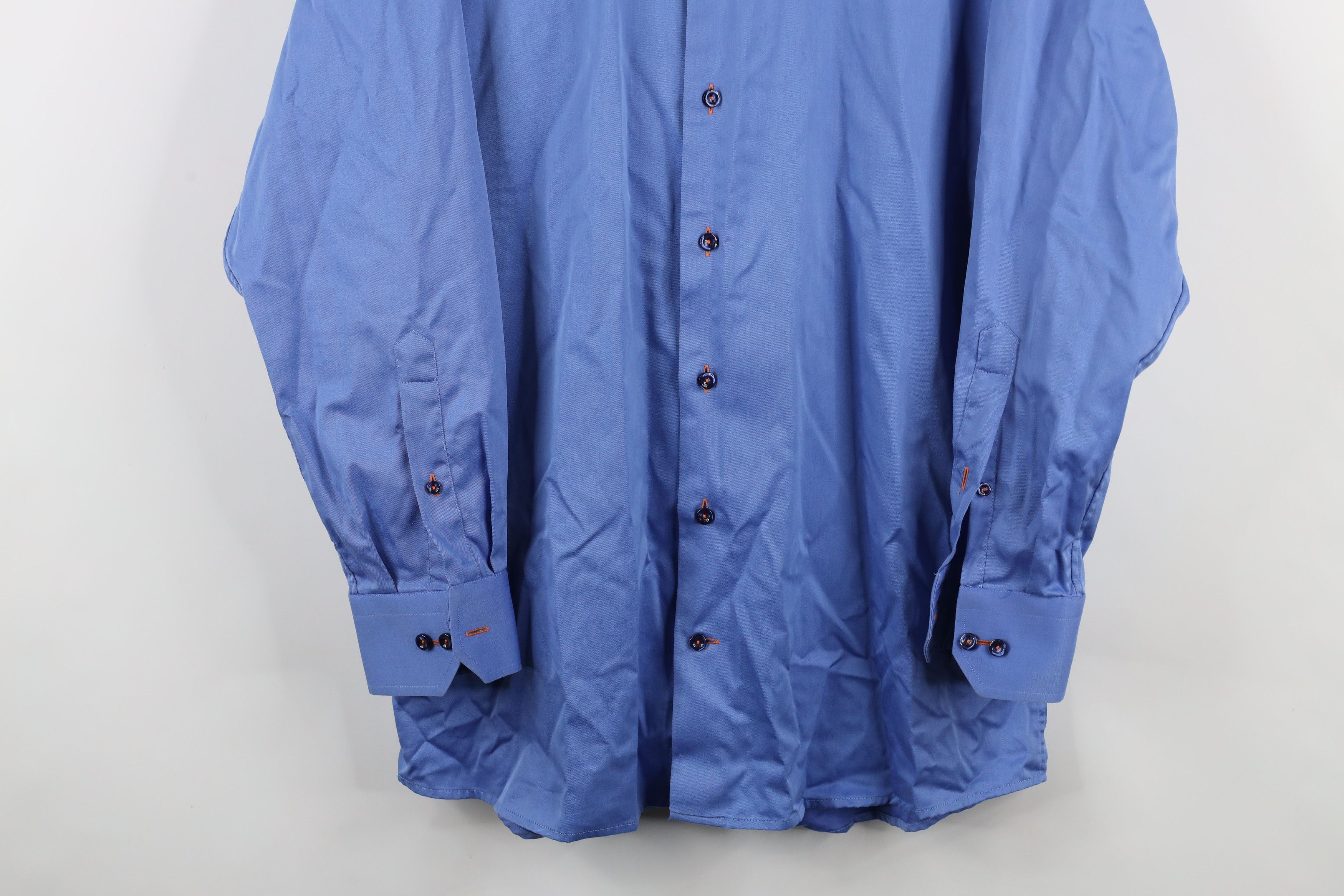 Eton × Vintage Eton Contemporary Long Sleeve Button Shirt Blue Cotton Size US M / EU 48-50 / 2 - 3 Thumbnail