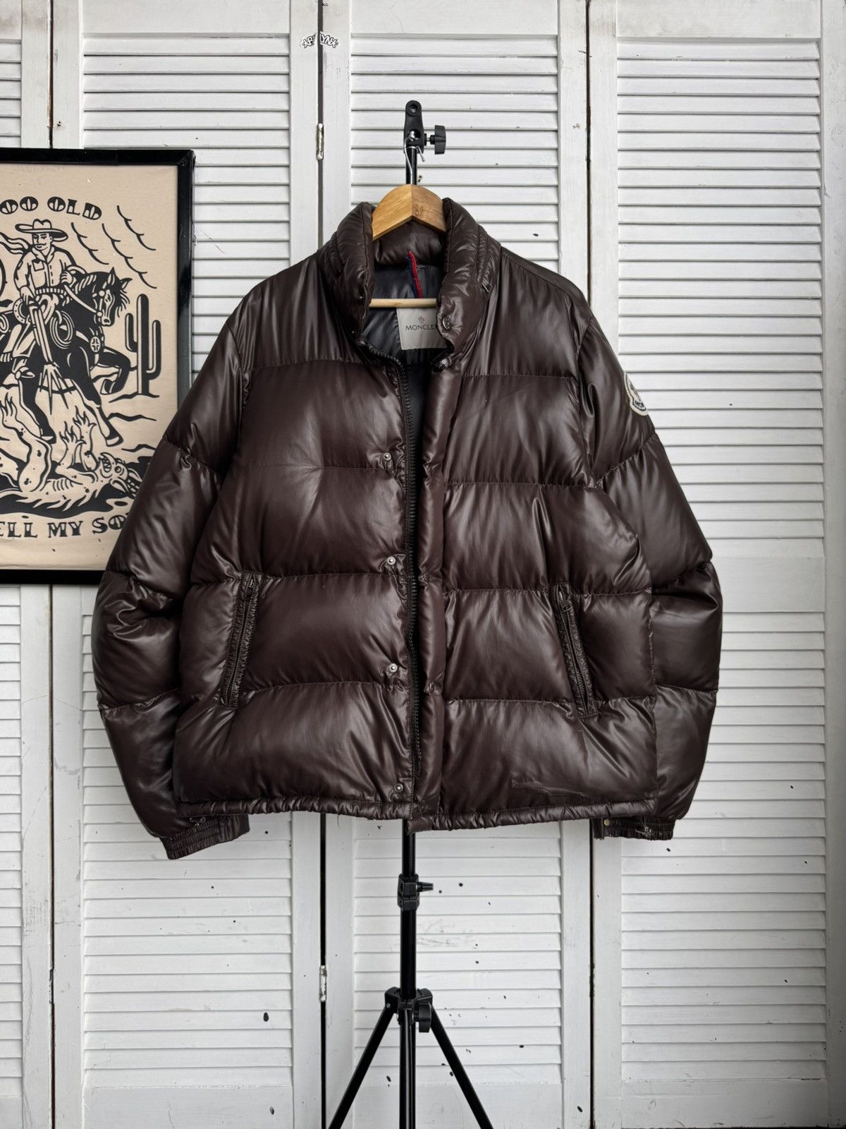 Moncler Moncler Maya Chocolate Brown Glossy Down Puffer Jacket Size US XL / EU 56 / 4 - 4 Thumbnail