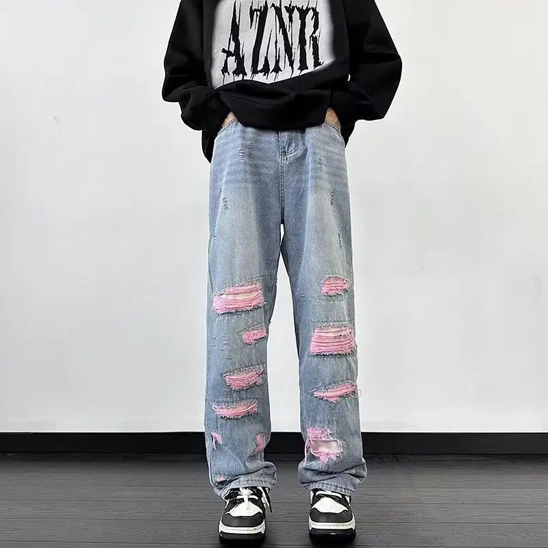Japanese Brand × Jean Retro loose graffiti ripped jeans Size US 32 / EU 48 - 2 Thumbnail