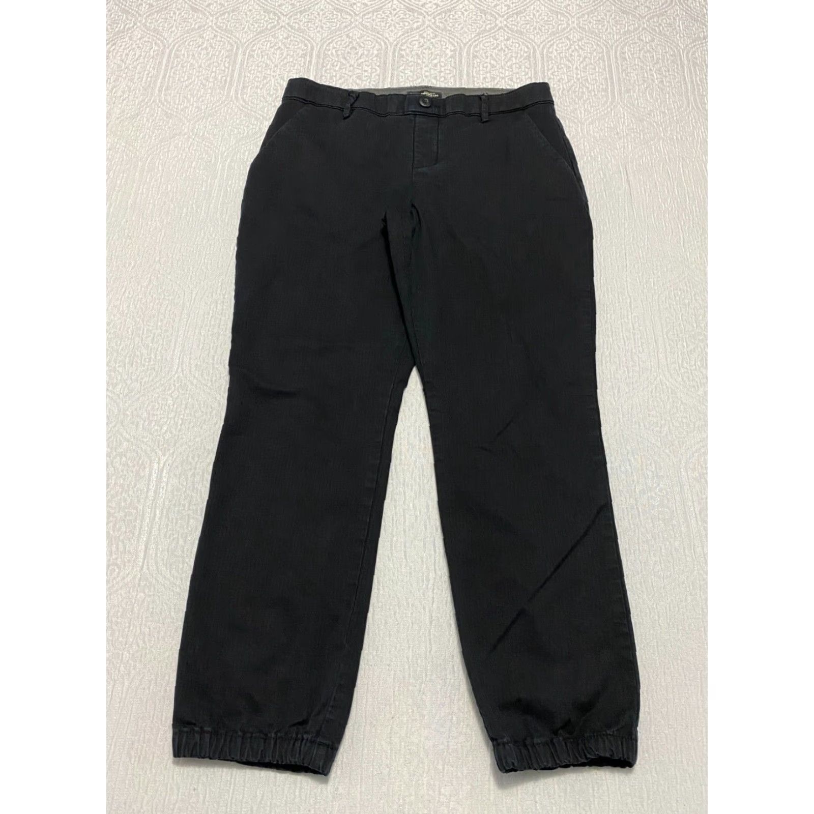 Lee Lee Black Jogger Pants Womens Size 12 Regular Fit Tapered Leg Mid Rise Stretch Size 34" / US 12 / IT 48 - 2 Thumbnail