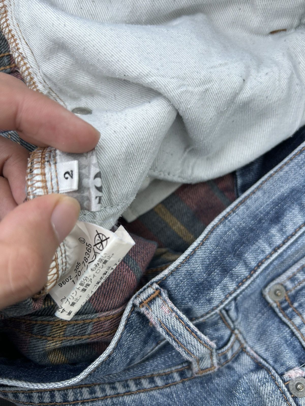 Kapital Vintage Takeo Kikuchi Japanese Distressed Denim Jeans Size US 32 / EU 48 - 10 Thumbnail