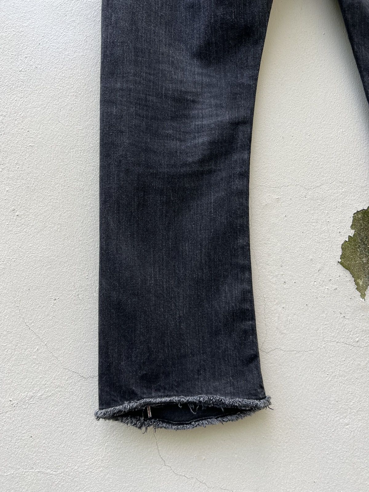 Bukht Bukht Japan Faded Black Selvedge Denim Cropped Flare Jeans Size US 30 / EU 46 - 17 Thumbnail