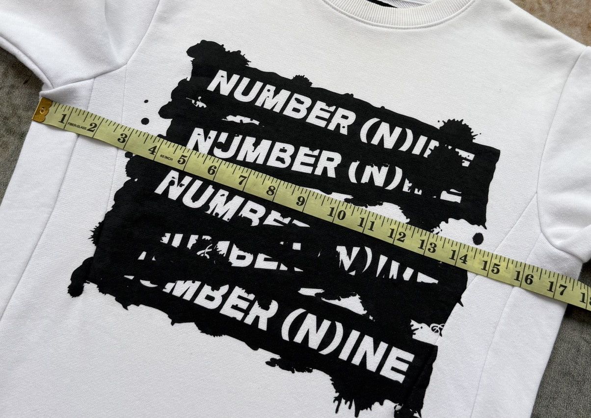 Number (N)ine NUMBER (N)INE Denim Spellout White Crewneck Size US S / EU 44-46 / 1 - 5 Thumbnail