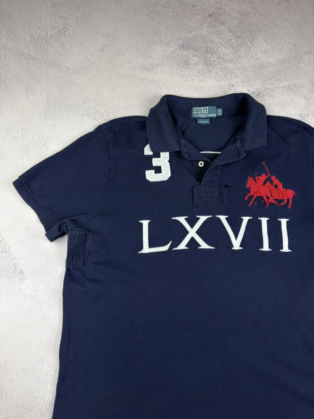 Polo Ralph Lauren Polo Ralph Lauren Big Pony Polo Shirt Navy Men's L Custom Size US L / EU 52-54 / 3 - 3 Thumbnail