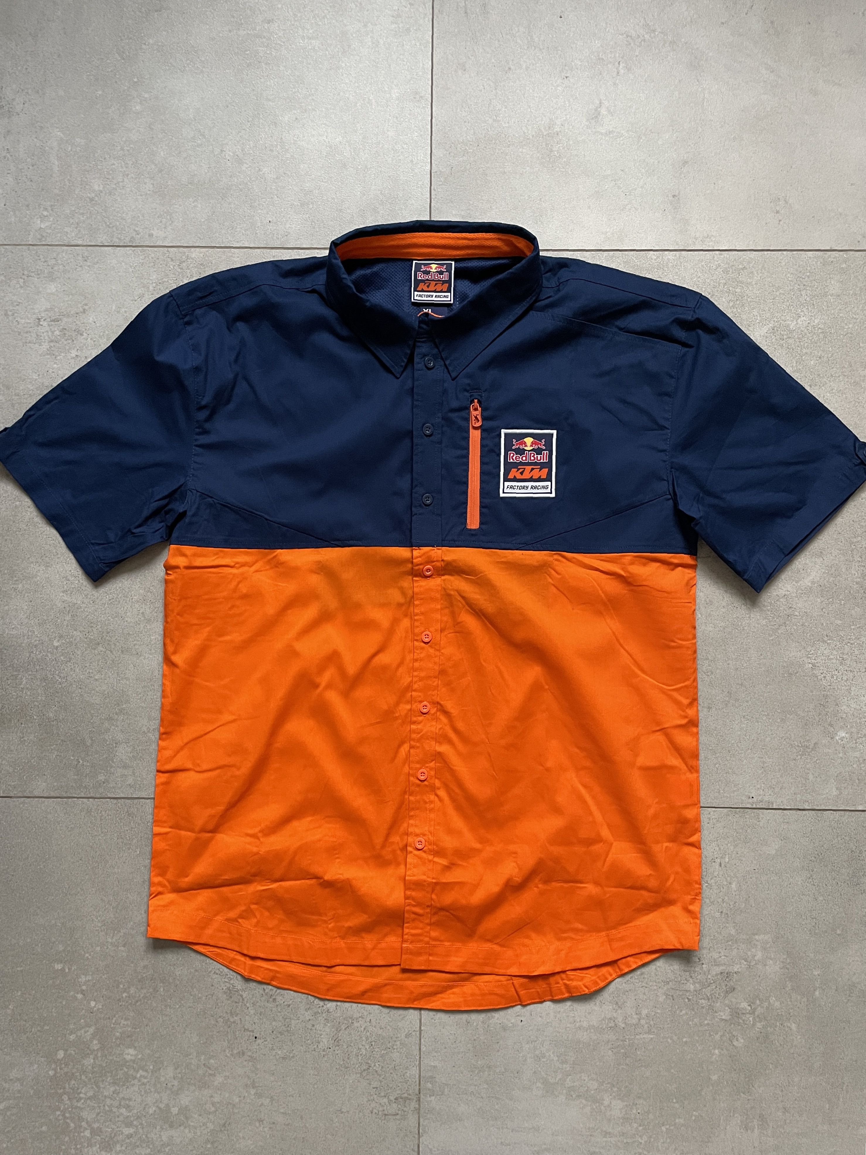 Red Bull RED BULL KTM MOTOCROSS ORANGE NAVY MOTO SHIRT Size US XL / EU 56 / 4 - 1 Thumbnail