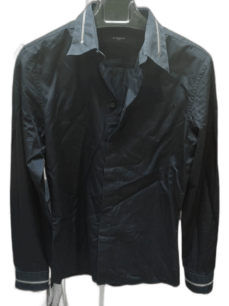 Givenchy Givenchy Black Zip-Up Long Sleeve Shirt Size US M / EU 48-50 / 2 - 1 Thumbnail