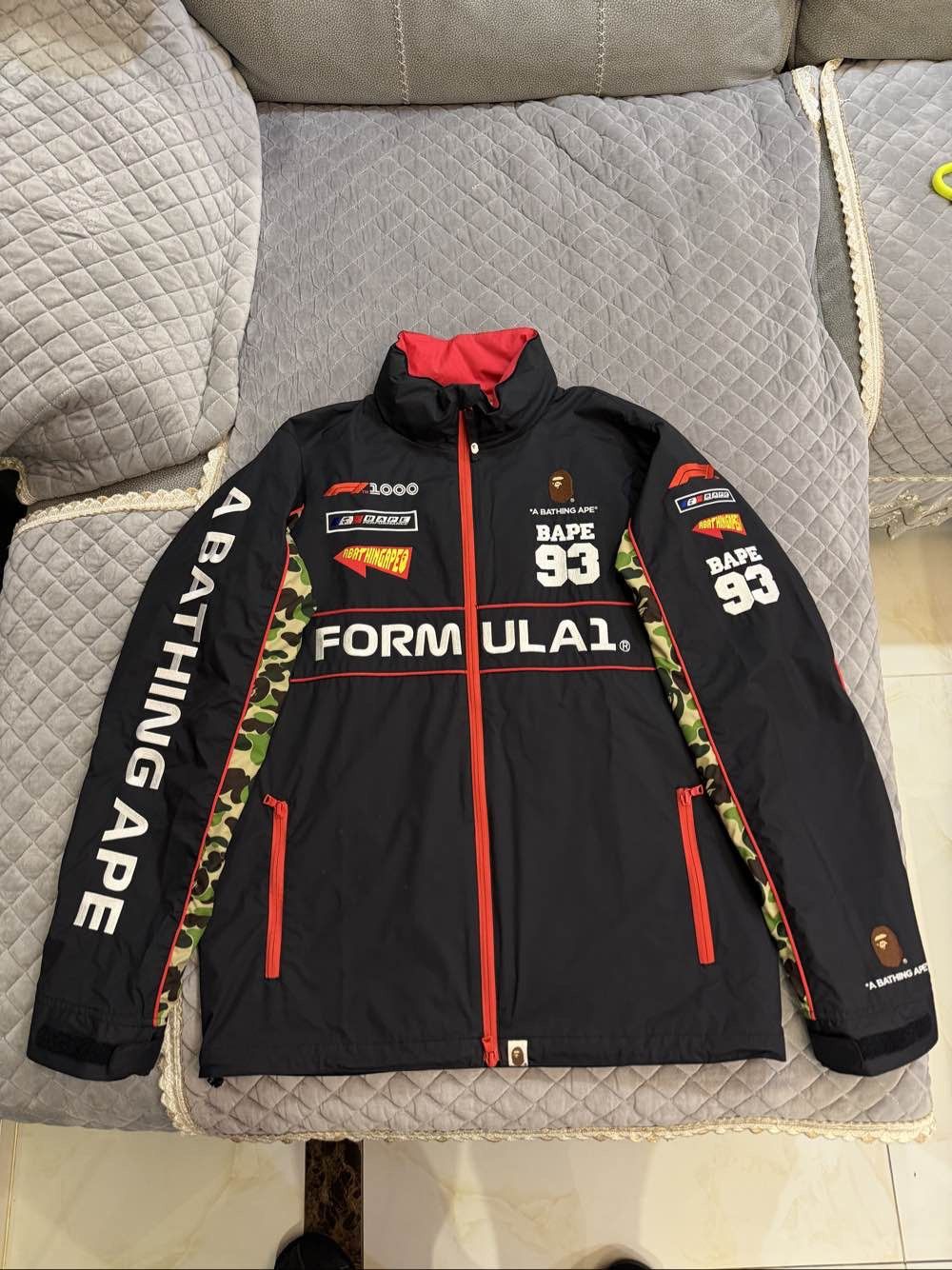 Bape A Bathing Ape x Formula 1 Camo Sleeve Jacket US L Size US L / EU 52-54 / 3 - 1 Thumbnail