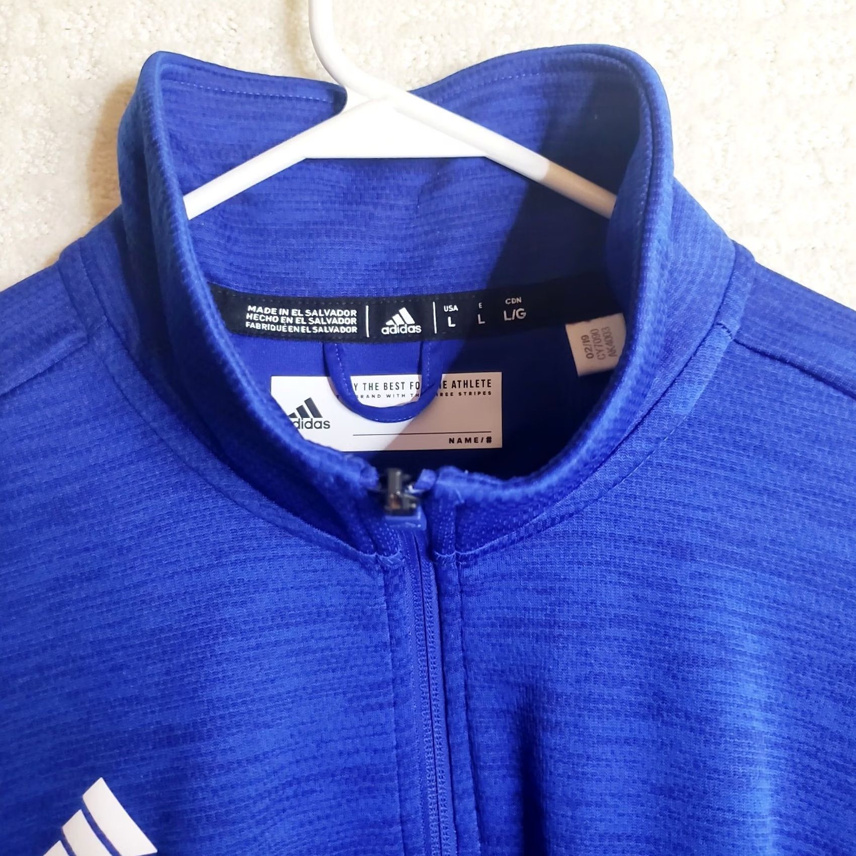 Adidas Adidas Men's L Blue 1/4 Zip Athletic Climalite Outdoors Sports Jacket Pullover Size US L / EU 52-54 / 3 - 7 Thumbnail