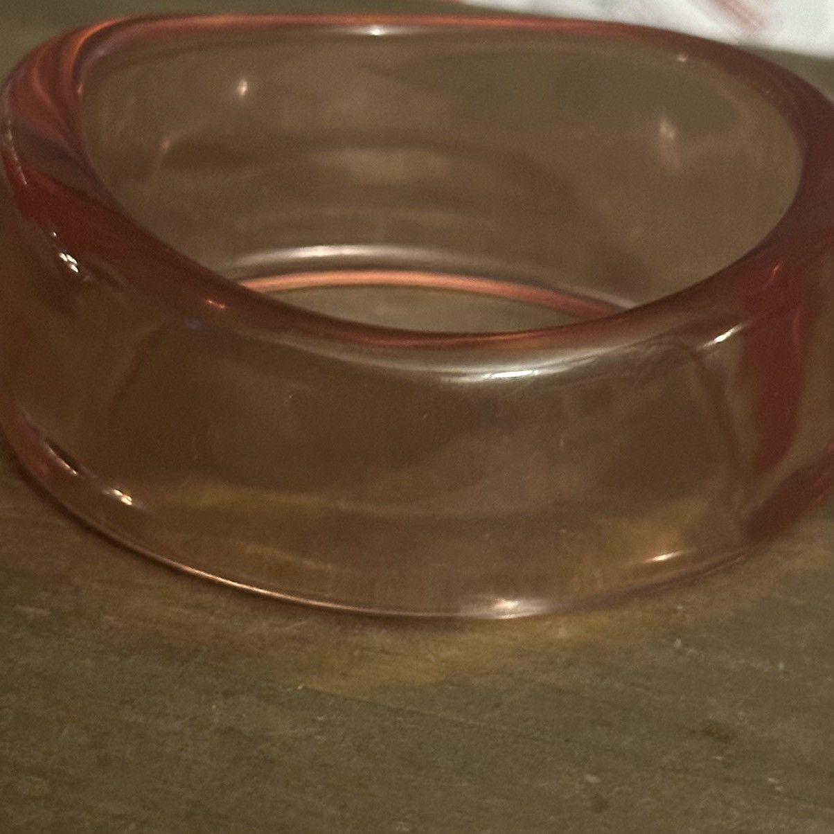Vintage Vintage chunky clear pink lucite bangle bracelet Size ONE SIZE - 2 Thumbnail