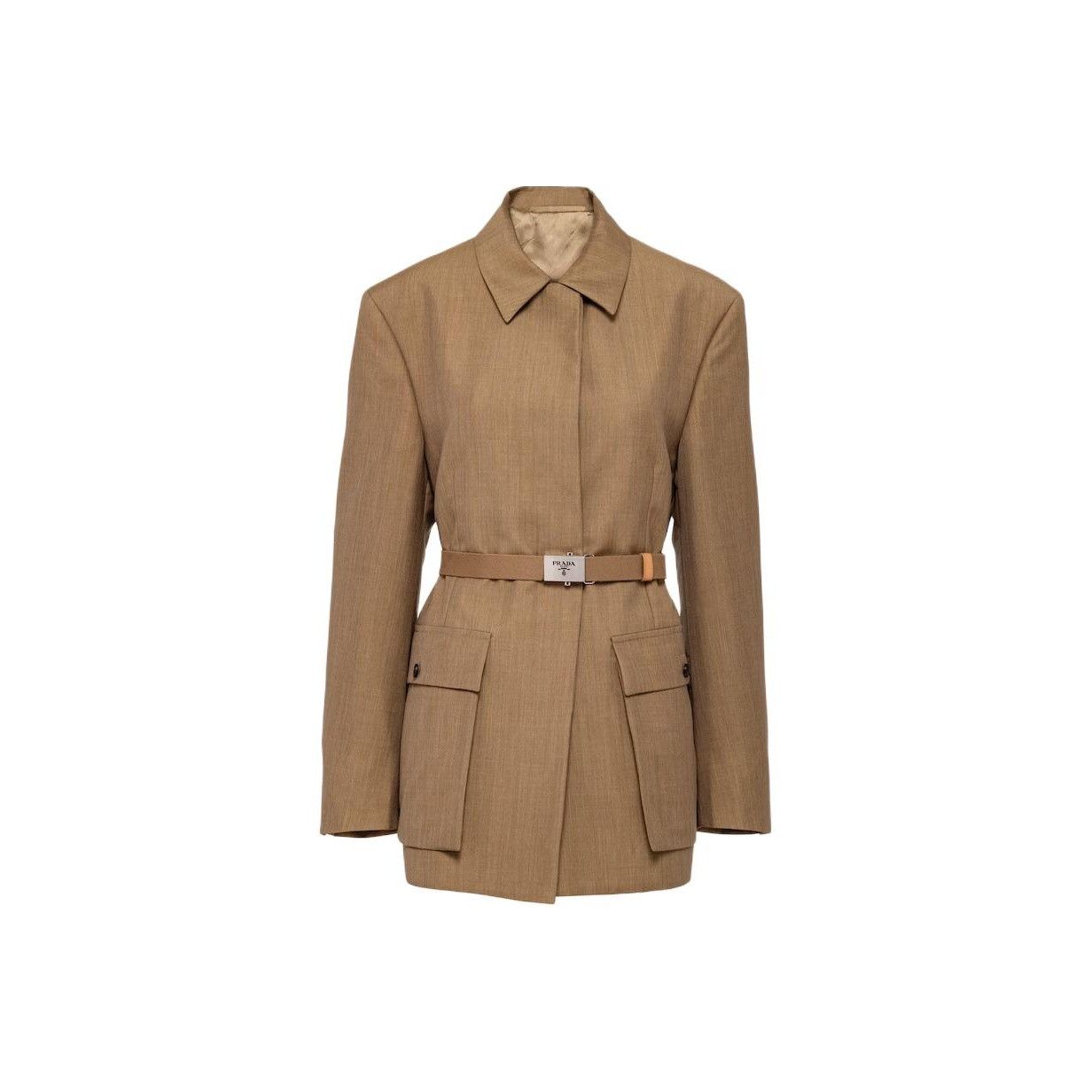 Prada Prada Belted Wool Blazer Size 38 Size XS / US 0-2 / IT 36-38 - 1 Thumbnail