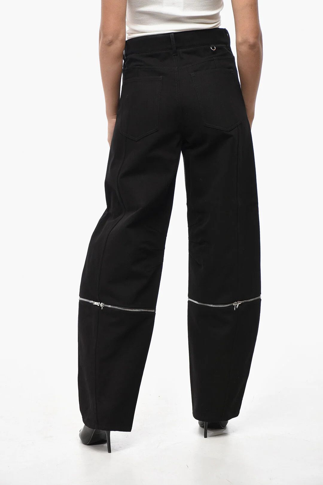 Moncler og1mm0426 Modular High-Waist Cotton Pant in Black Size 28" / US 6 / IT 42 - 2 Thumbnail