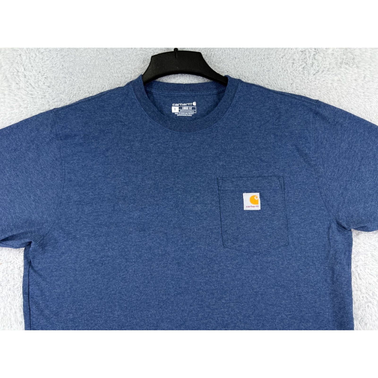 Carhartt Carhartt Shirt Mens Large Blue Crew Neck Pocket Cotton Blend Workwear Durable Size US L / EU 52-54 / 3 - 5 Thumbnail