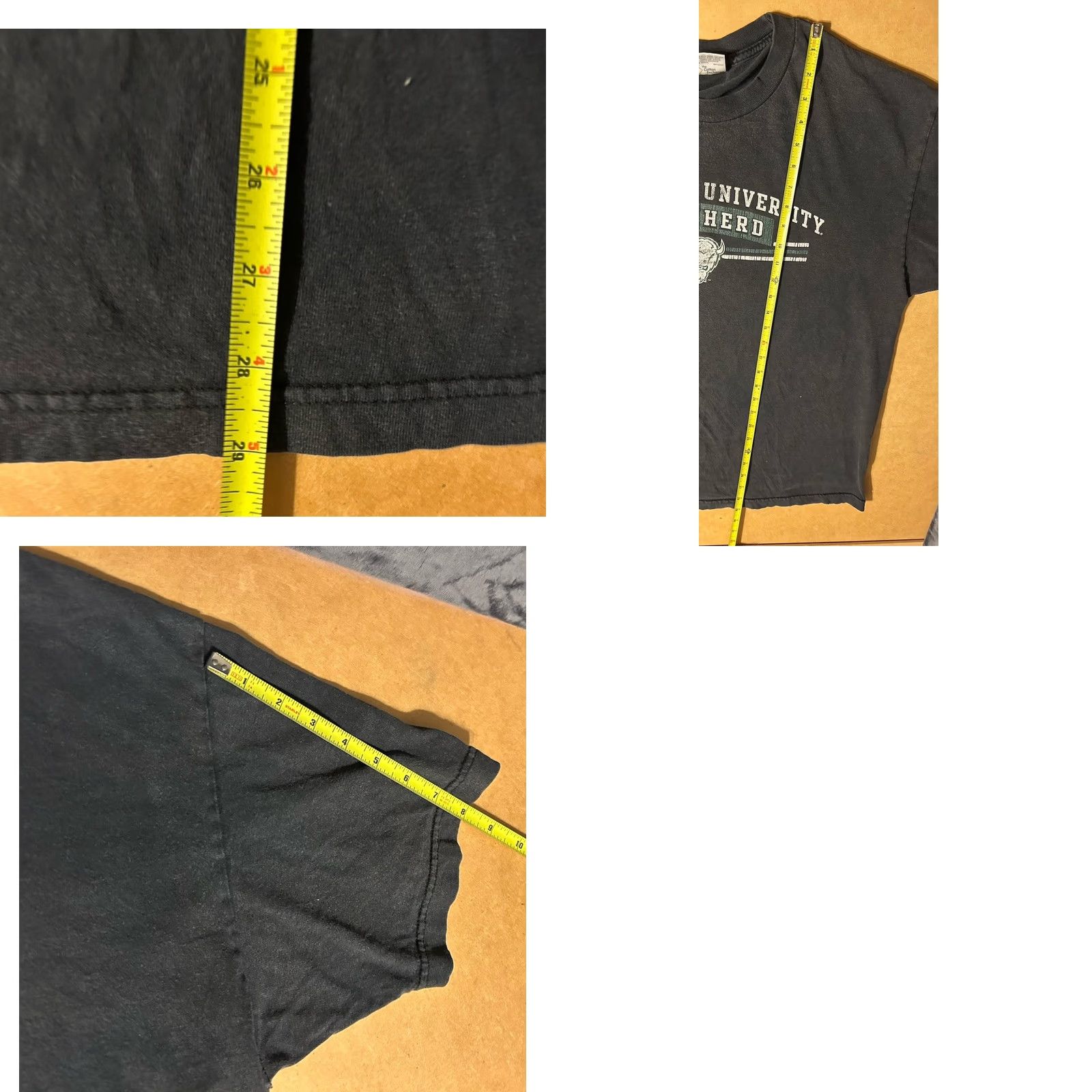 Vintage VTG Marshall University The Heard Short Sleeve Shirt Men XL Black TCX Apparel Size US XL / EU 56 / 4 - 9 Thumbnail
