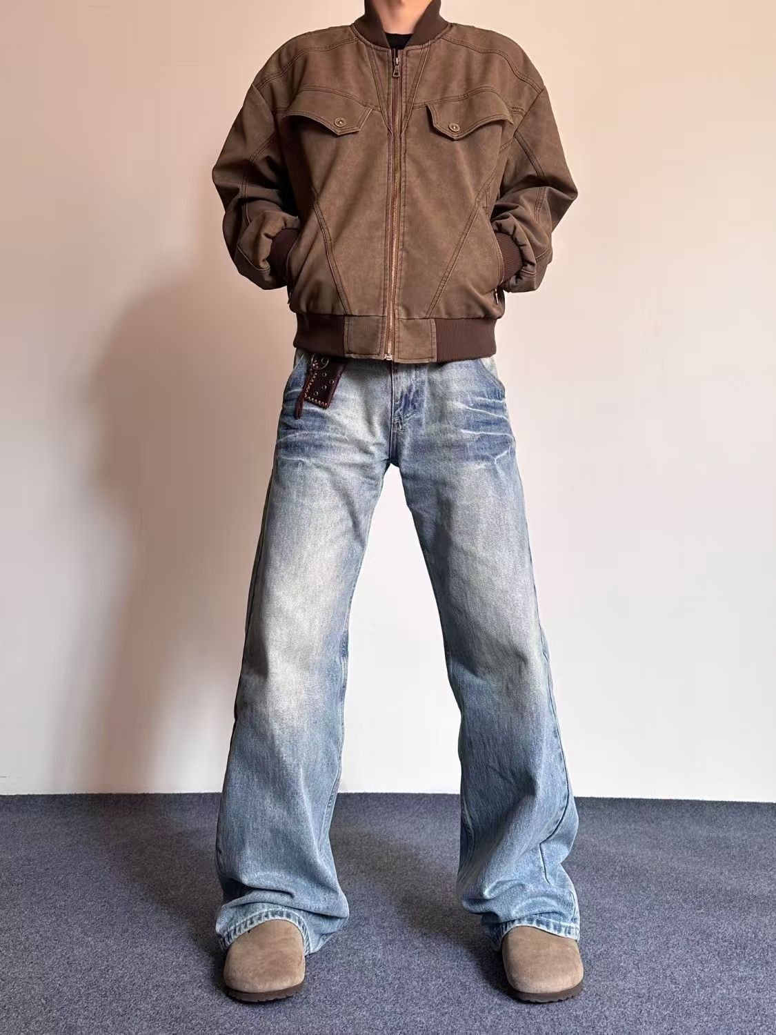 Japanese Brand × Jean Street fashion washed retro distressed straight jeans y2k Size US 32 / EU 48 - 1 Thumbnail