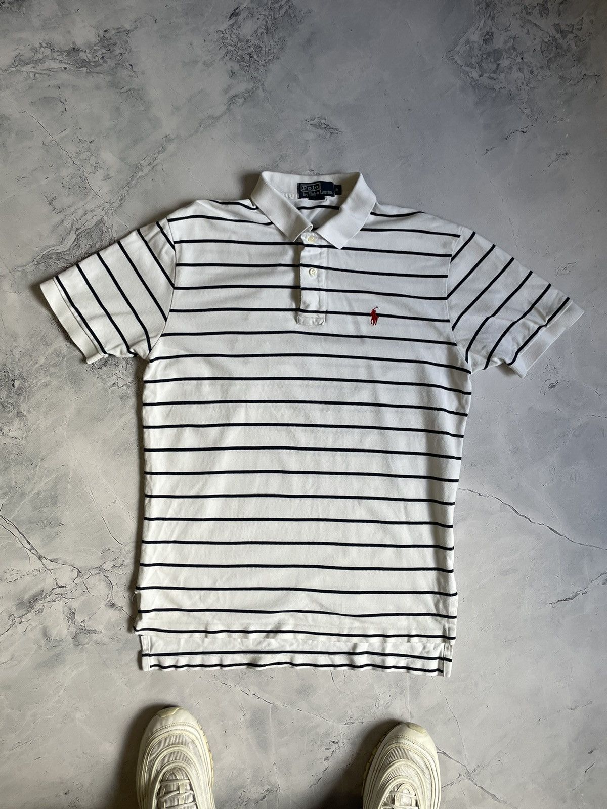 Polo Ralph Lauren × Ralph Lauren × Vintage Vintage Ralph Lauren Striped Polo Shirt Tee Size US M / EU 48-50 / 2 - 2 Thumbnail