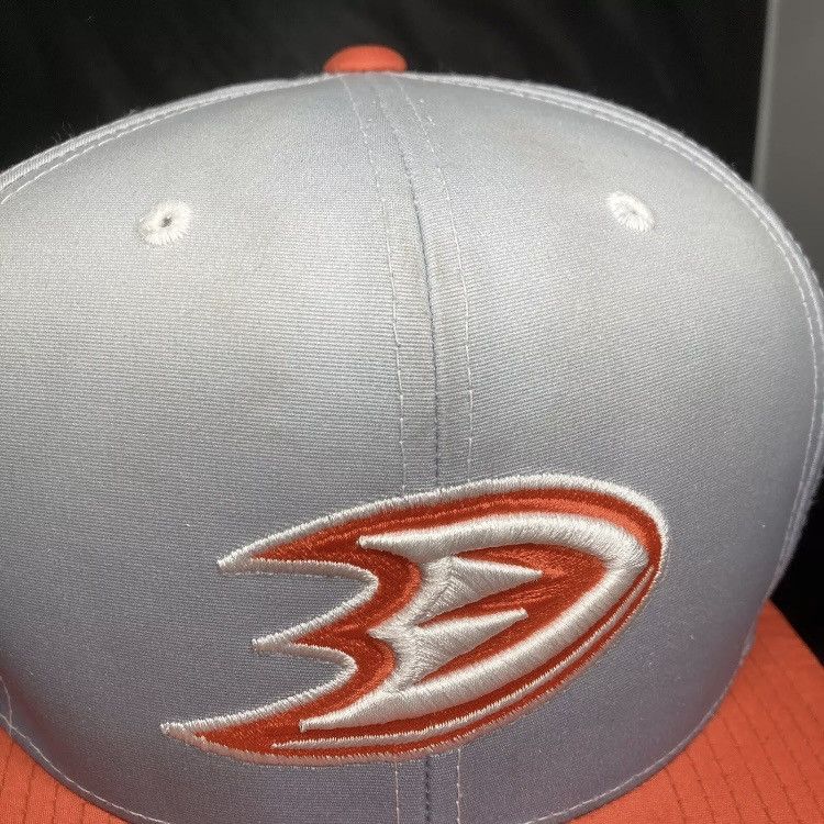Mitchell & Ness × NHL Anaheim Ducks Two Tone Fitted Hat 7 5/8 Gray/Orange Size 36 - 4 Thumbnail