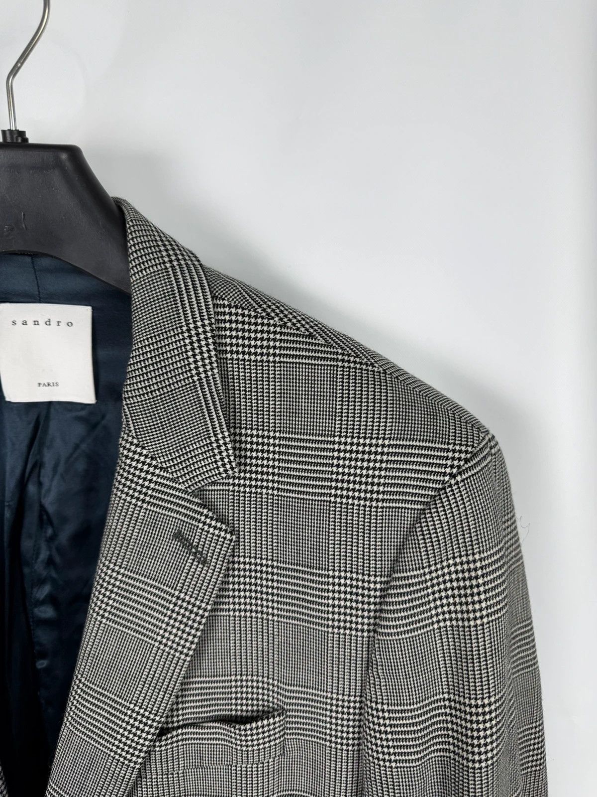 Sandro Sandro Prince Of Wales Checked Wool Suit Size 42R - 4 Thumbnail