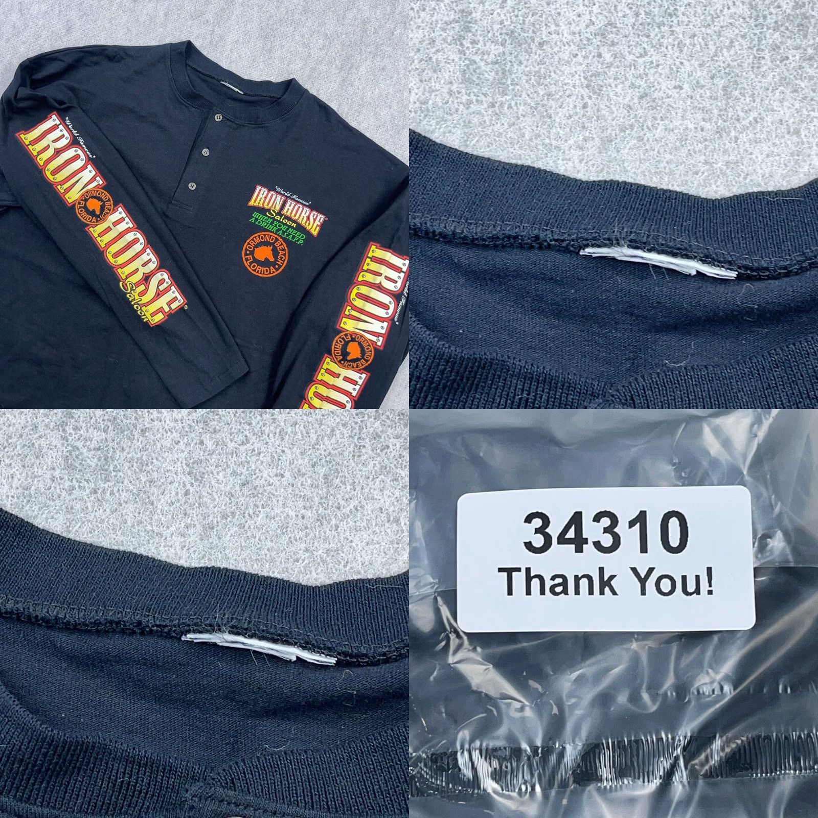 Vintage VINTAGE Y2K Iron Horse Saloon Shirt Men 2XL Long Sleeve Hit Bike Week Biker T-Shirt Black Cotton Knit Logo 80s Retro Skull USA Motorcycle Mens Size US XXL / EU 58 / 5 - 9 Thumbnail