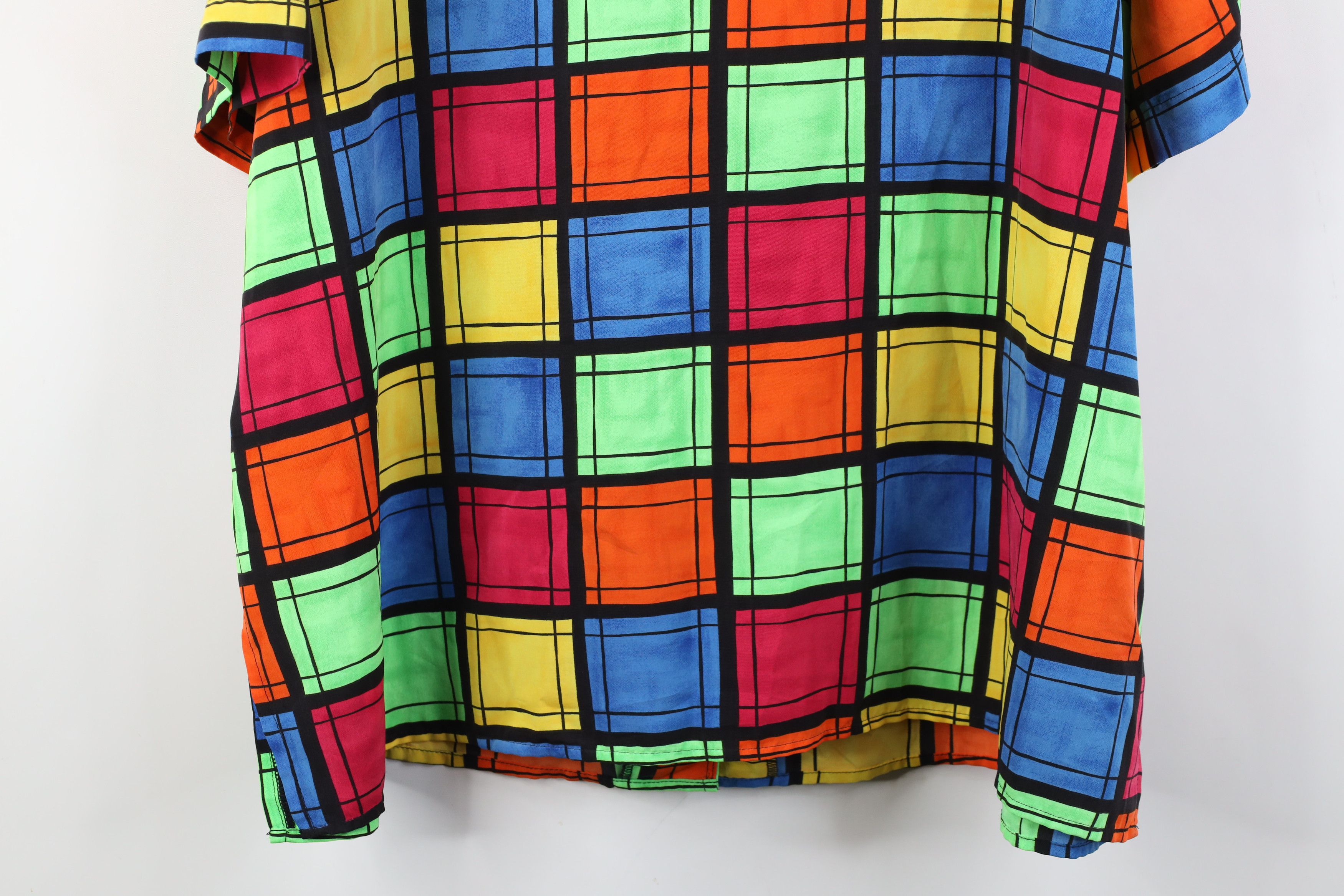 Vintage Vintage 90s Streetwear Checkered Camp Collar Button Shirt Size XXL / US 16-18 / IT 52-54 - 10 Thumbnail