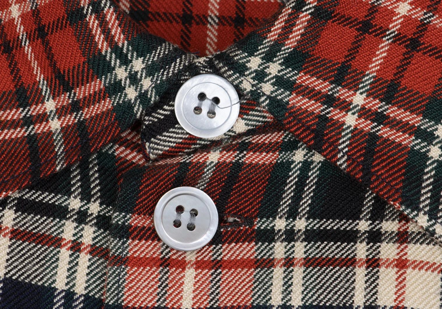 Yohji Yamamoto Yohji Yamamoto Rayon Wool Check Shirt Red Navy M Size US M / EU 48-50 / 2 - 4 Thumbnail