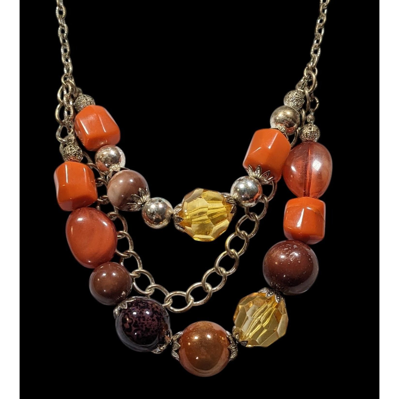 Other Chunky Earth Tone Beaded Layered Necklace Size ONE SIZE - 2 Thumbnail