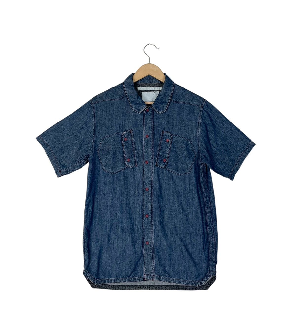 White Mountaineering White Mountaineering Blue Snap Button Denim Shirt Size US M / EU 48-50 / 2 - 1 Thumbnail