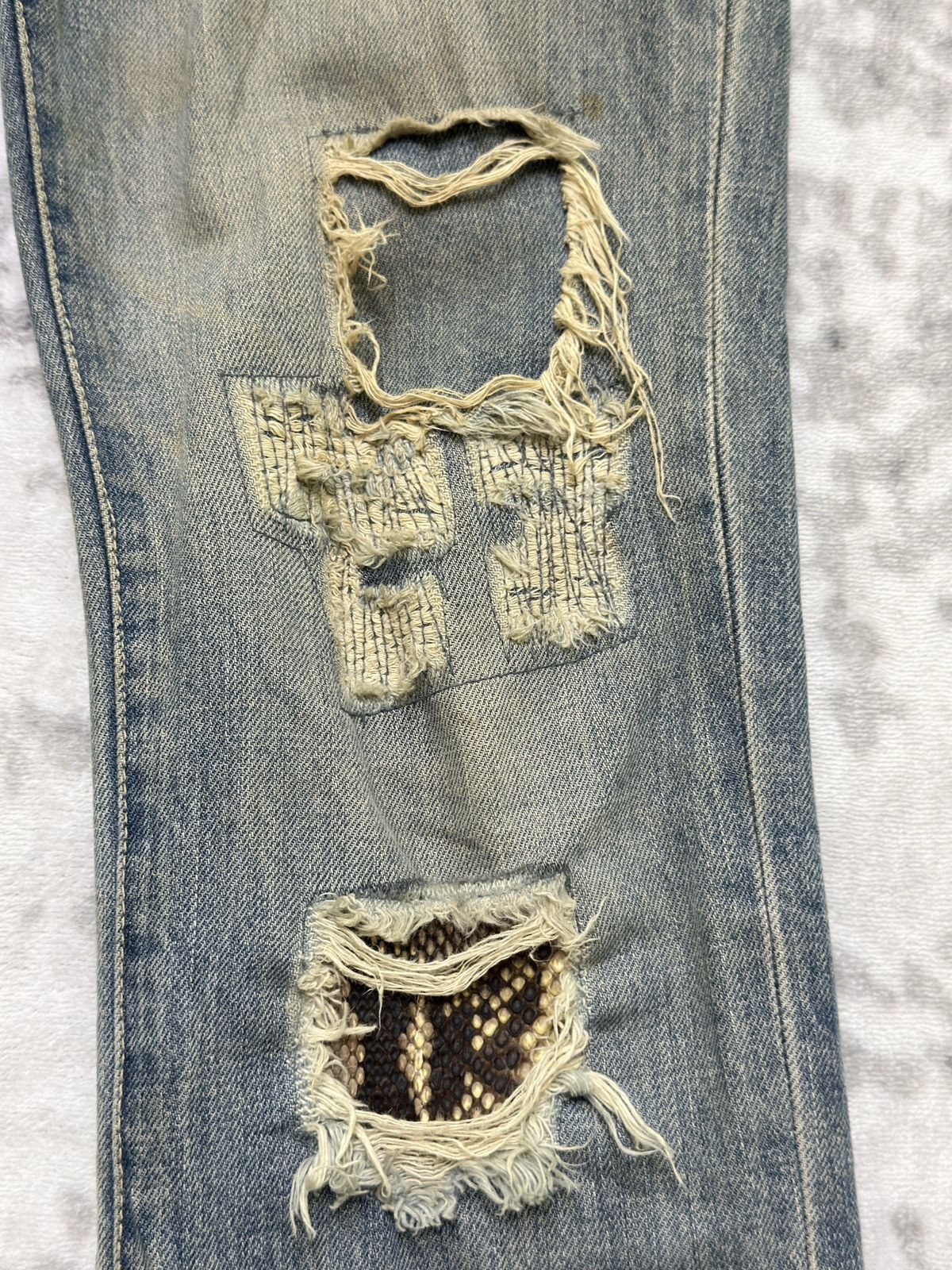 Schlussel Vintage Schlussel Y2K Grunge Distressed Denim Mud Wash Size US 30 / EU 46 - 8 Thumbnail