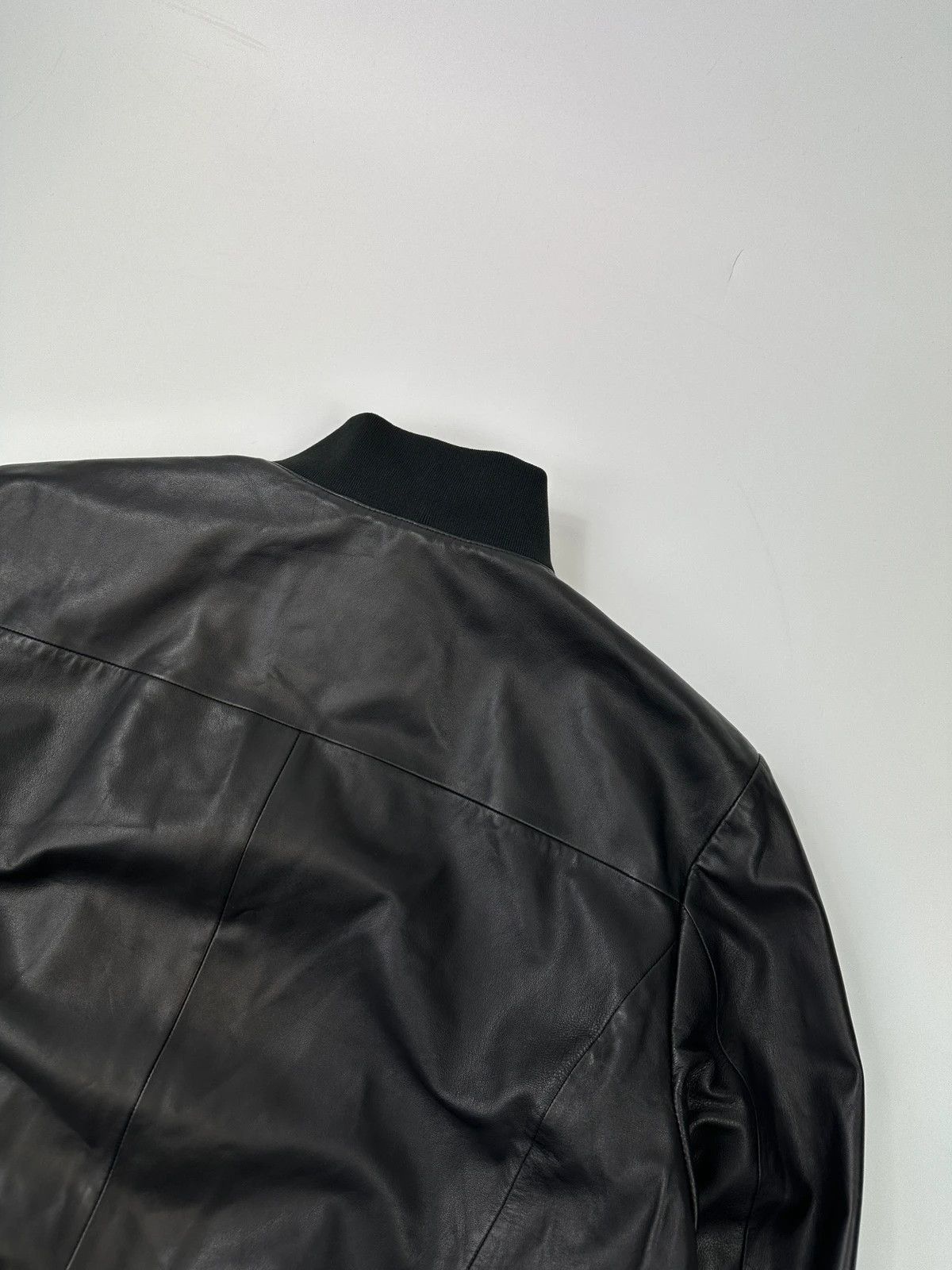 Emporio Armani Emporio Armani FW2019 Black Lamb Leather Bomber Jacket Size US M / EU 48-50 / 2 - 6 Thumbnail