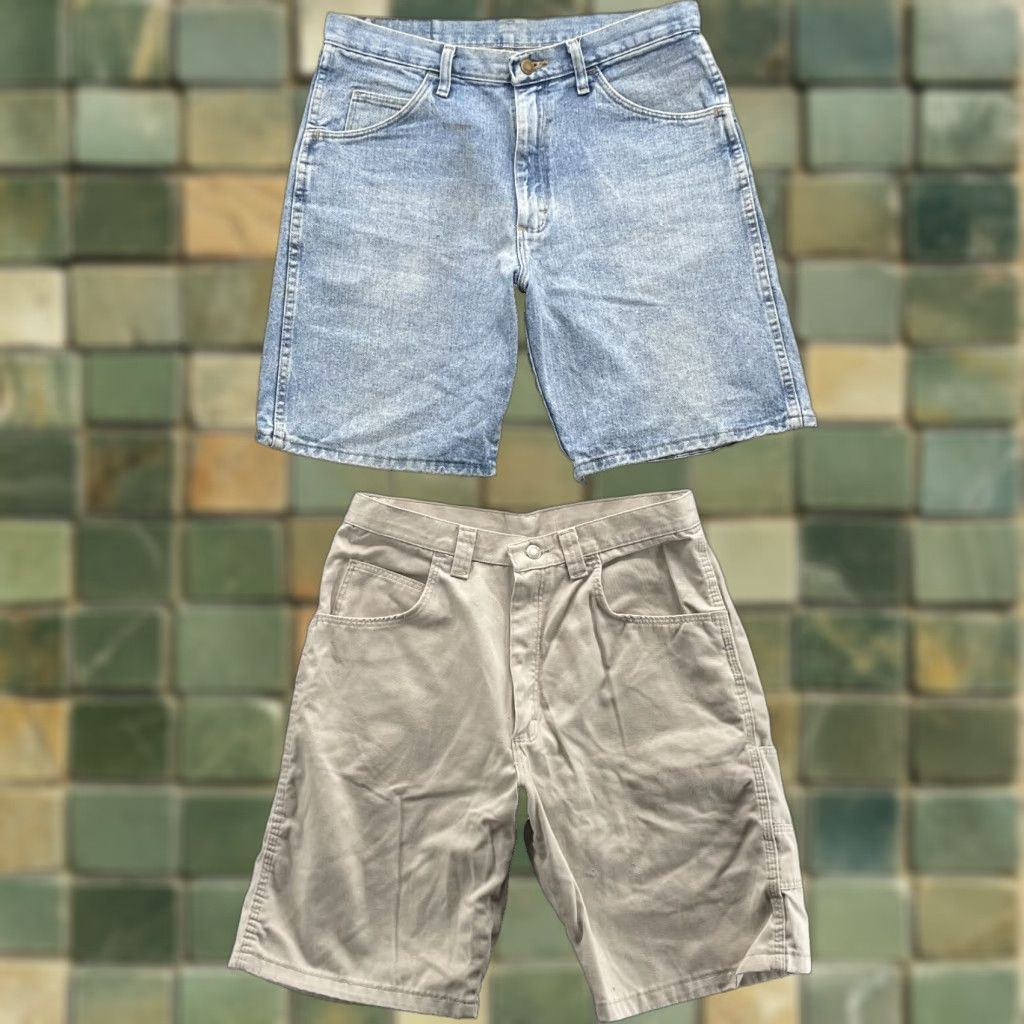 VINTAGE Wrangler Shorts Lot 2 Men’s 31 Western Denim Cargo Workwear