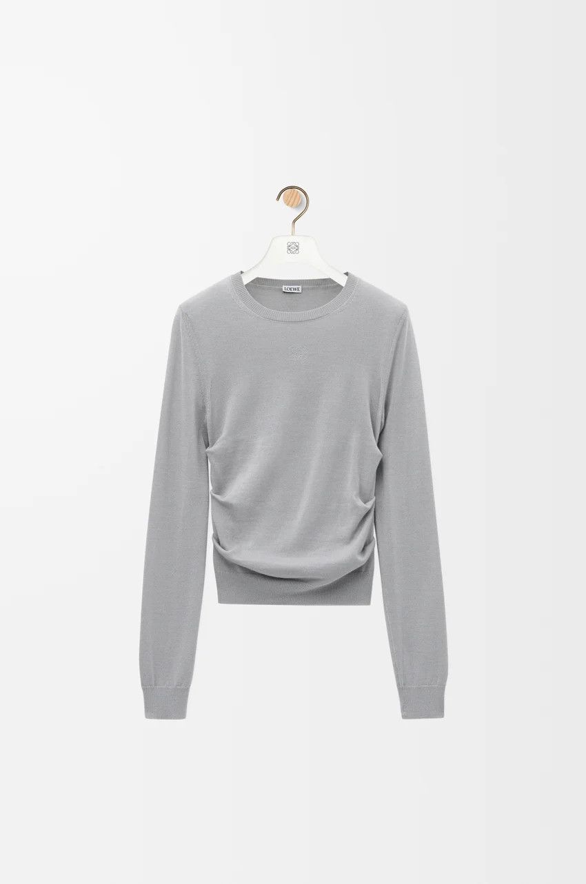 o1loc1c0525 Draped Sweater Cashmere And Silk in Light Grey