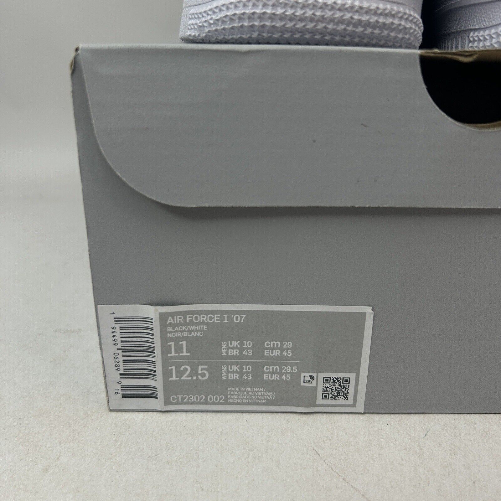 Nike Nike Air Force 1 '07 Low “Black White” 2024 Size US 11 / EU 44 - 5 Thumbnail