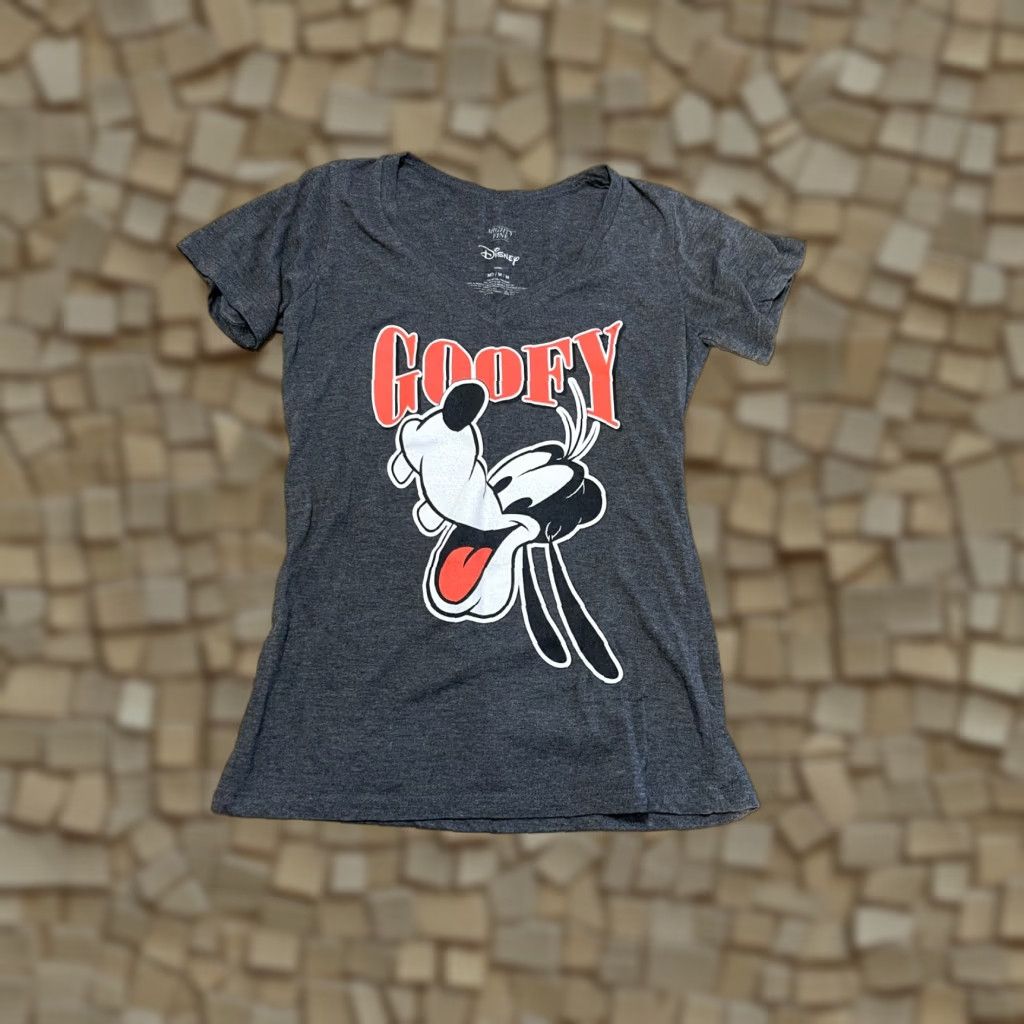 Disney Disney Women's Shirt, Goofy, Gray, Medium, T-Shirt, Regular, Short Sleeve, Casual, Modern, Basic, 00s? Size M / US 6-8 / IT 42-44 - 1 Thumbnail