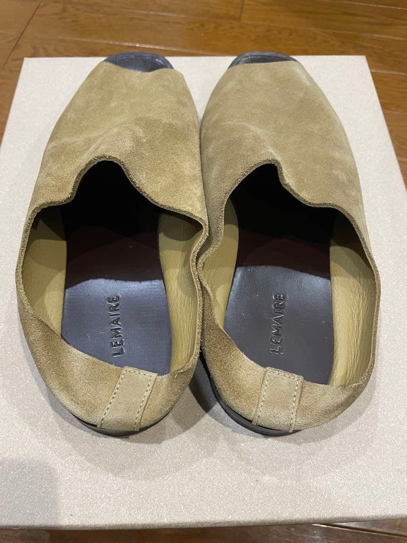 Lemaire LEMAIRE Suede Open-toe Flat Mule Sandals Beige 41 Size US 8 / EU 41 - 7 Thumbnail