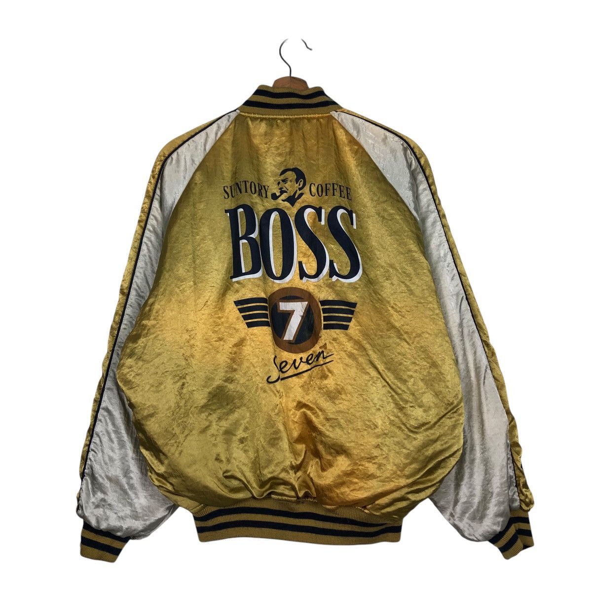 Japanese Brand Reversible Bomber Jacket Satin Suntory Boss Coffee Big Logo Size US M / EU 48-50 / 2 - 4 Thumbnail