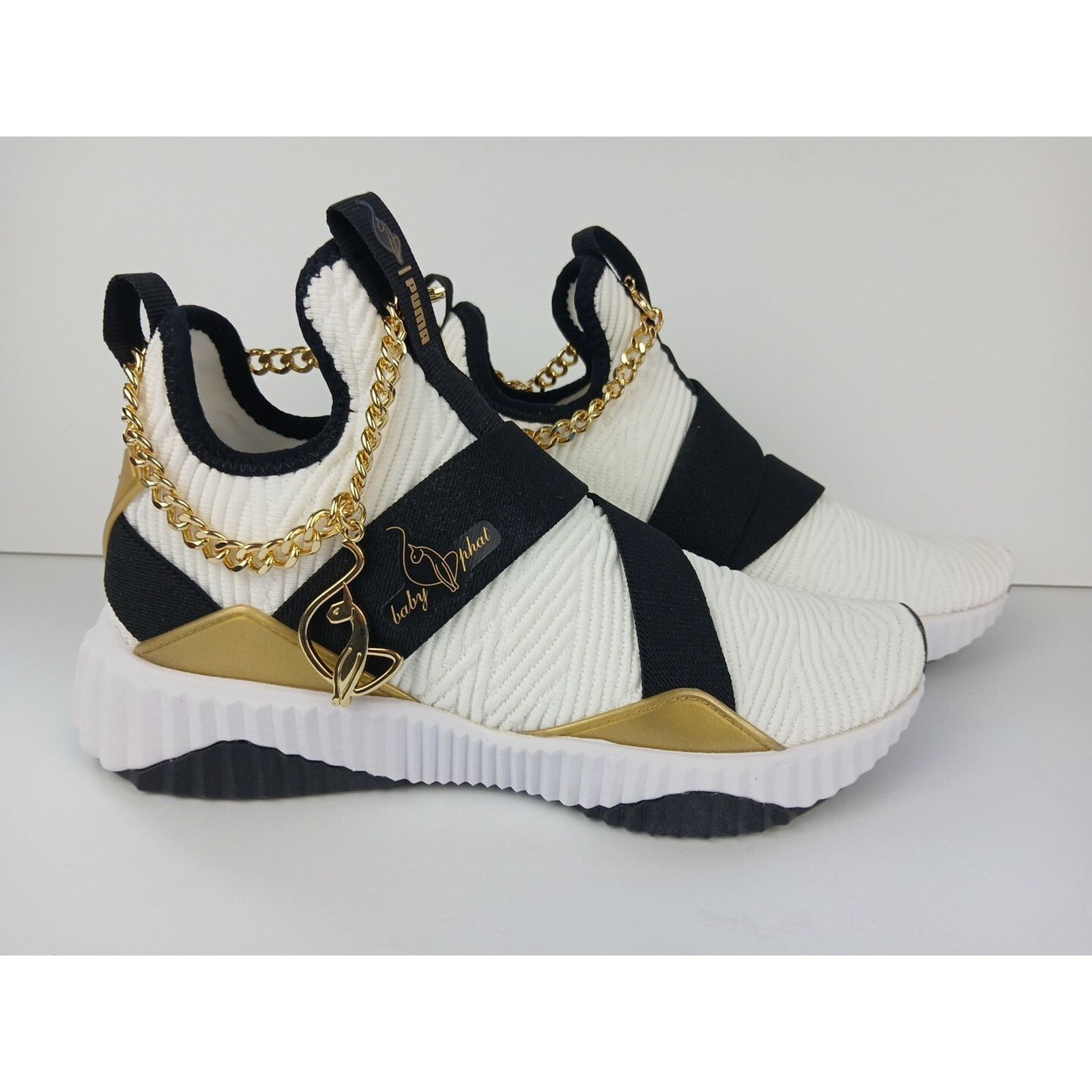 Puma Puma Baby Phat X Defy Mid Women Sz 6.5 White/Blk Shoes Size US 6.5 / IT 36.5 - 21 Thumbnail