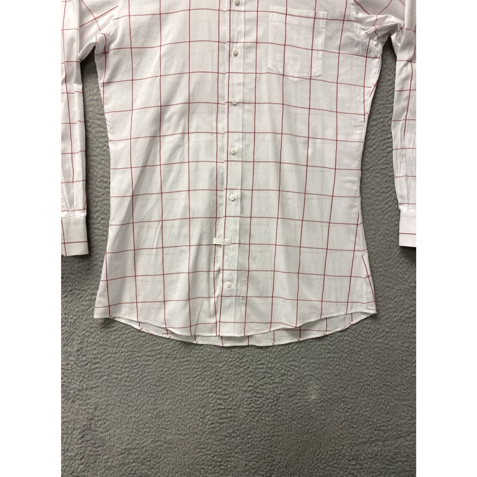 Vintage Indochino Slim Fit Button-Up Shirt Mens White Red Check Long Sleeve L 42" Casual Preppy Size US L / EU 52-54 / 3 - 7 Thumbnail