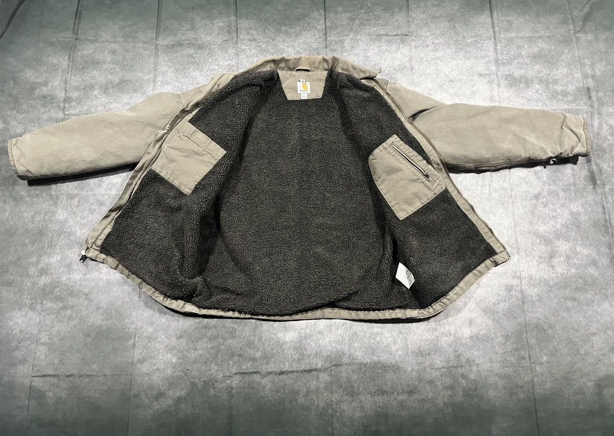 Carhartt Carhartt Duck Canvas Work Jacket Brown Full Zip Sherpa Lined Size US L / EU 52-54 / 3 - 3 Thumbnail