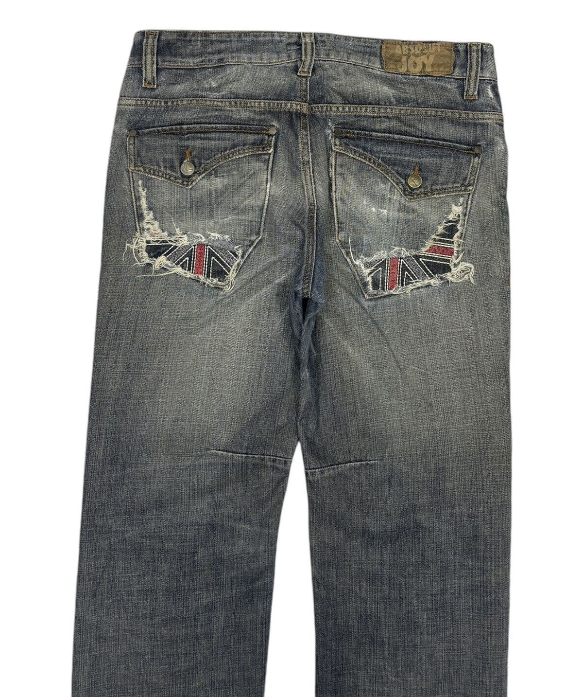 If Six Was Nine 🔥PUNK BRITISH FLAG ABSOLUTE JOY RIPPED DENIM JEANS Size US 33 - 3 Thumbnail