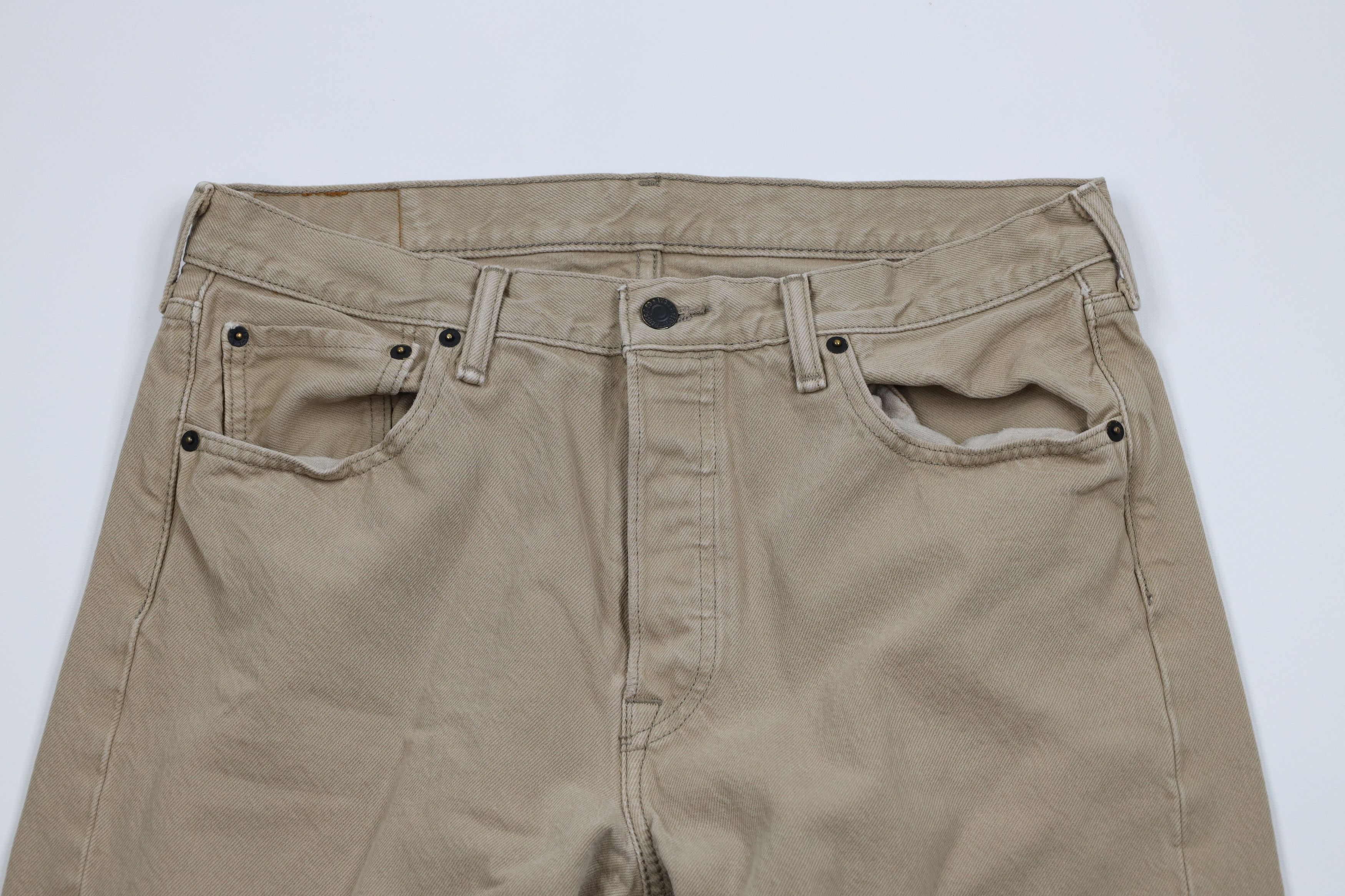 Levi's × Vintage Vintage Y2K Levis 501xx Button Fly Original Fit Jeans Beige Size US 34 / EU 50 - 2 Thumbnail
