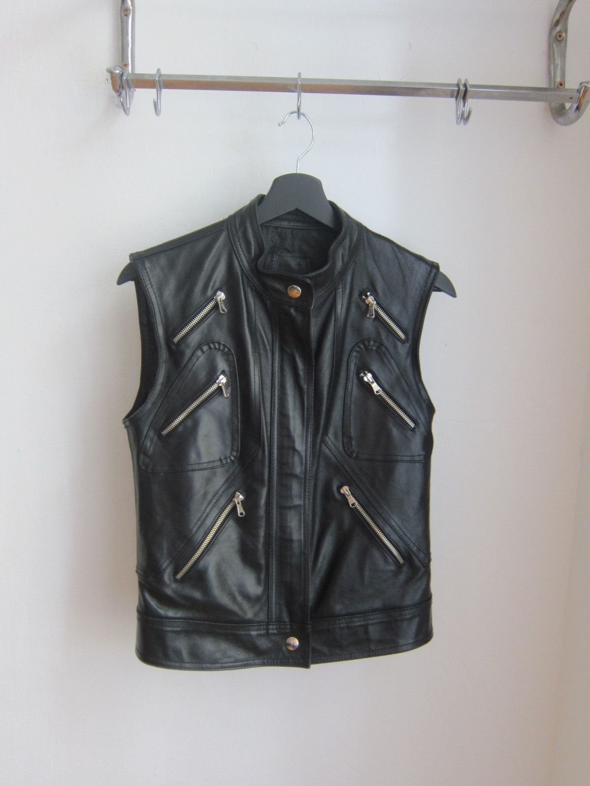 Hedi Slimane × Vintage Leather Biker Vest - Hedi Slimane style Size US S / EU 44-46 / 1 - 3 Thumbnail