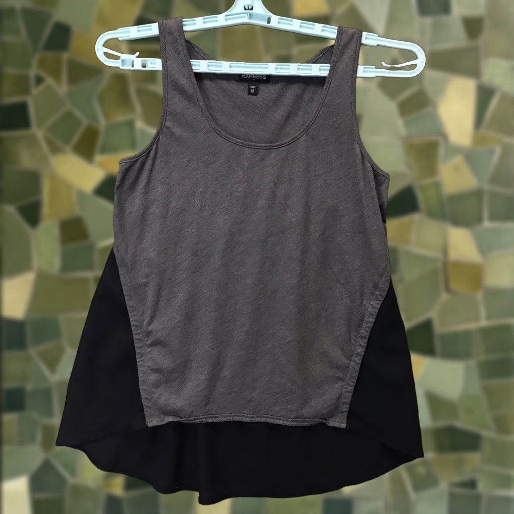 Express Express Shirt Womens XS Grey Tank Top Cotton Blend Womens Sports Basic Casual Swing Top Size XS / US 0-2 / IT 36-38 - 1 Thumbnail