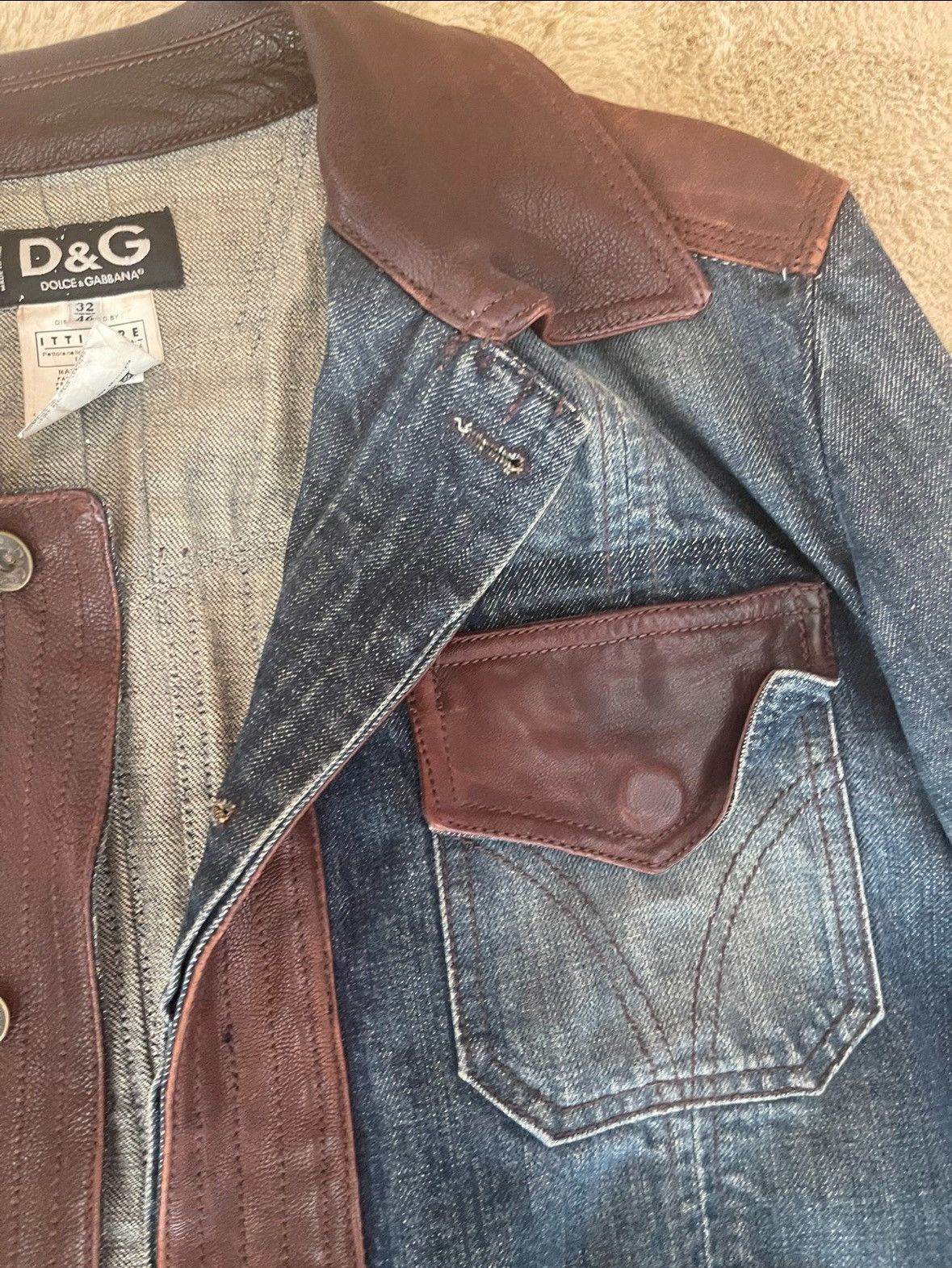 Dolce & Gabbana Dolce & Gabbana leather denim jacket Size US L / EU 52-54 / 3 - 3 Thumbnail