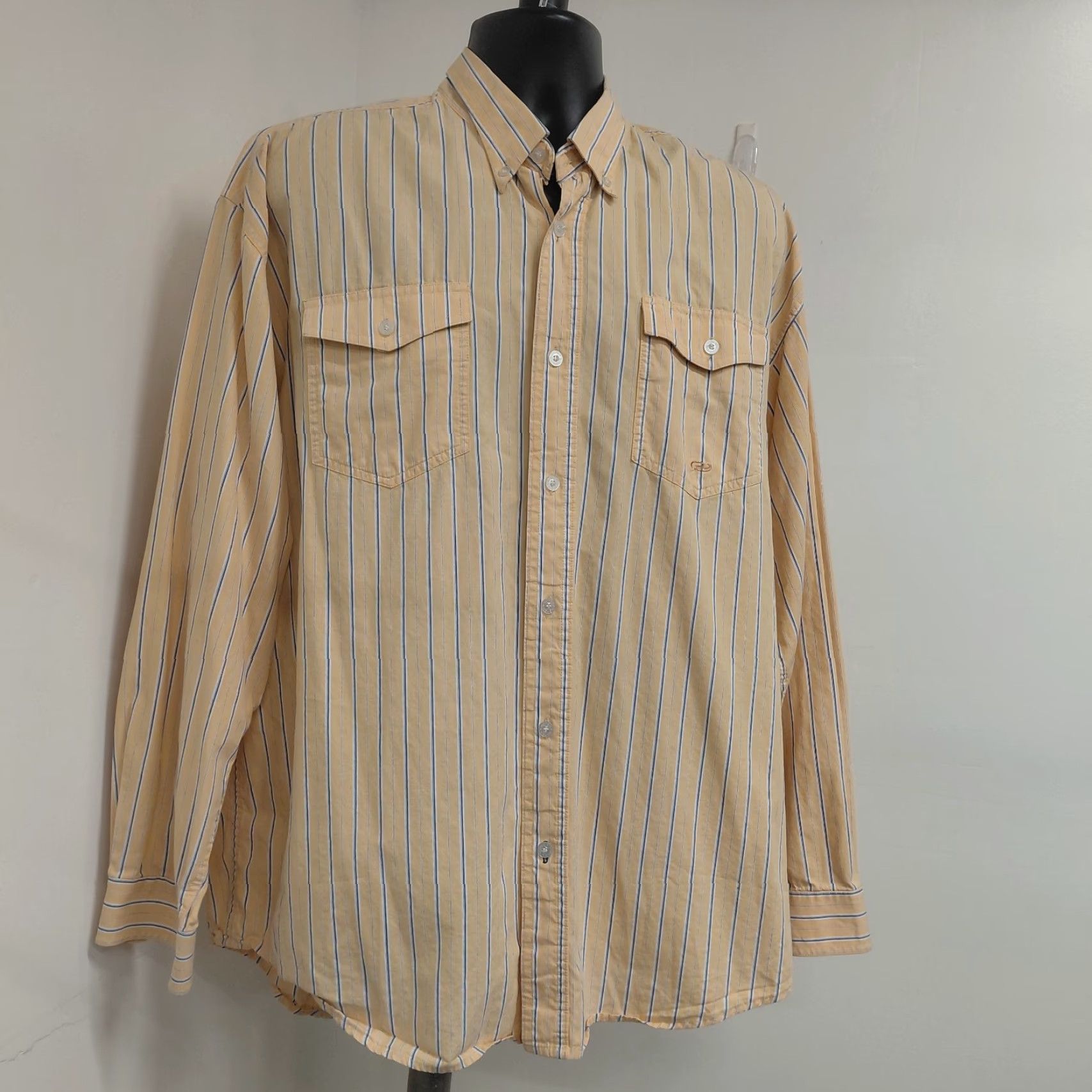 Roper VINTAGE Roper Shirt Mens 2XL Western Button-Up Long Sleeve Striped Tan Blue Size US XXL / EU 58 / 5 - 3 Thumbnail