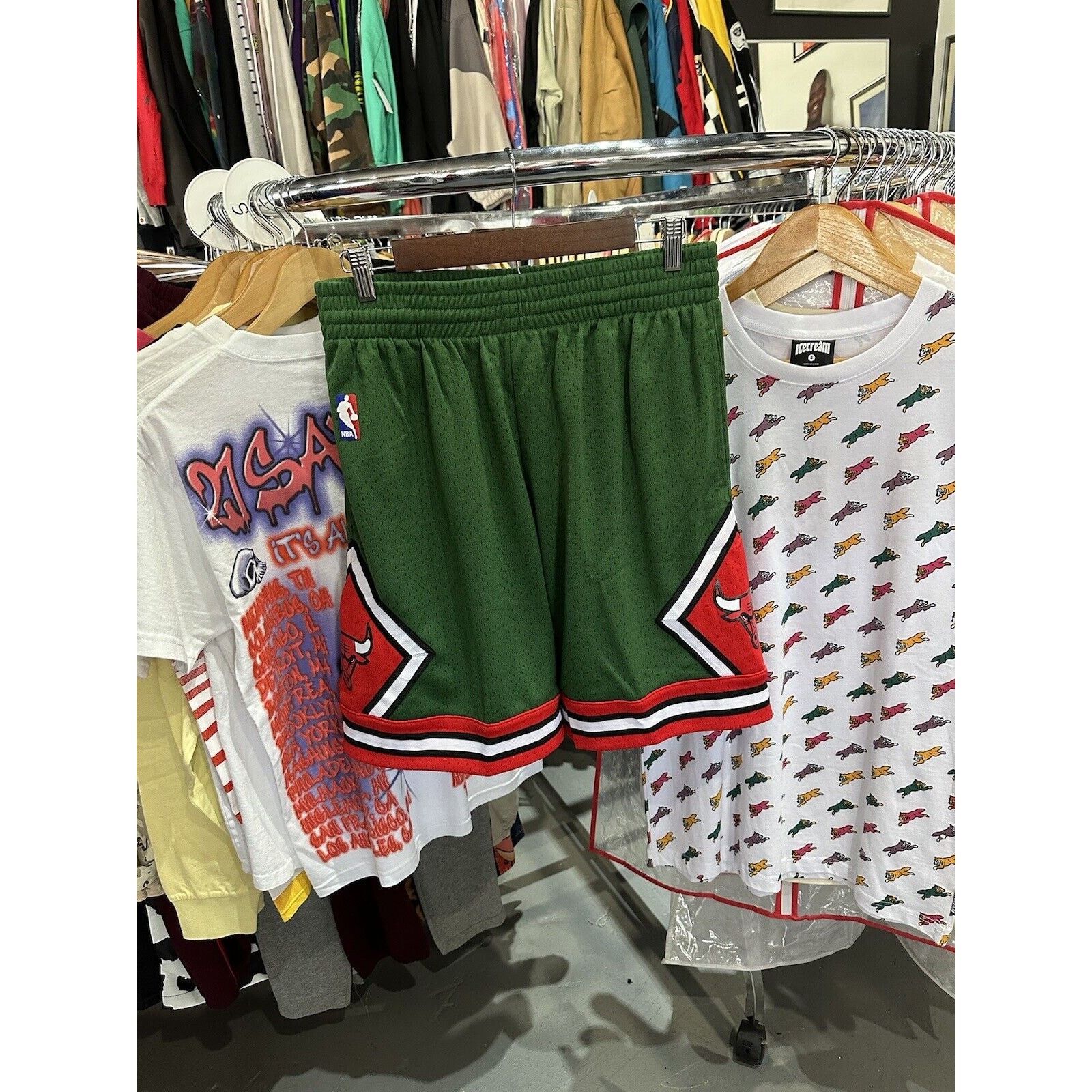 Mitchell Ness Mitchell Ness Hardwood Classics Chicago Bulls Green Shorts Grailed