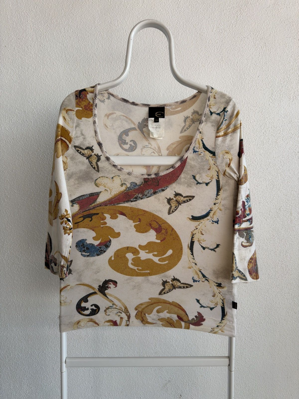 Just Cavalli Vintage Just Cavalli Floral Print Top XS Streched LS Shirt Size XS / US 0-2 / IT 36-38 - 1 Thumbnail
