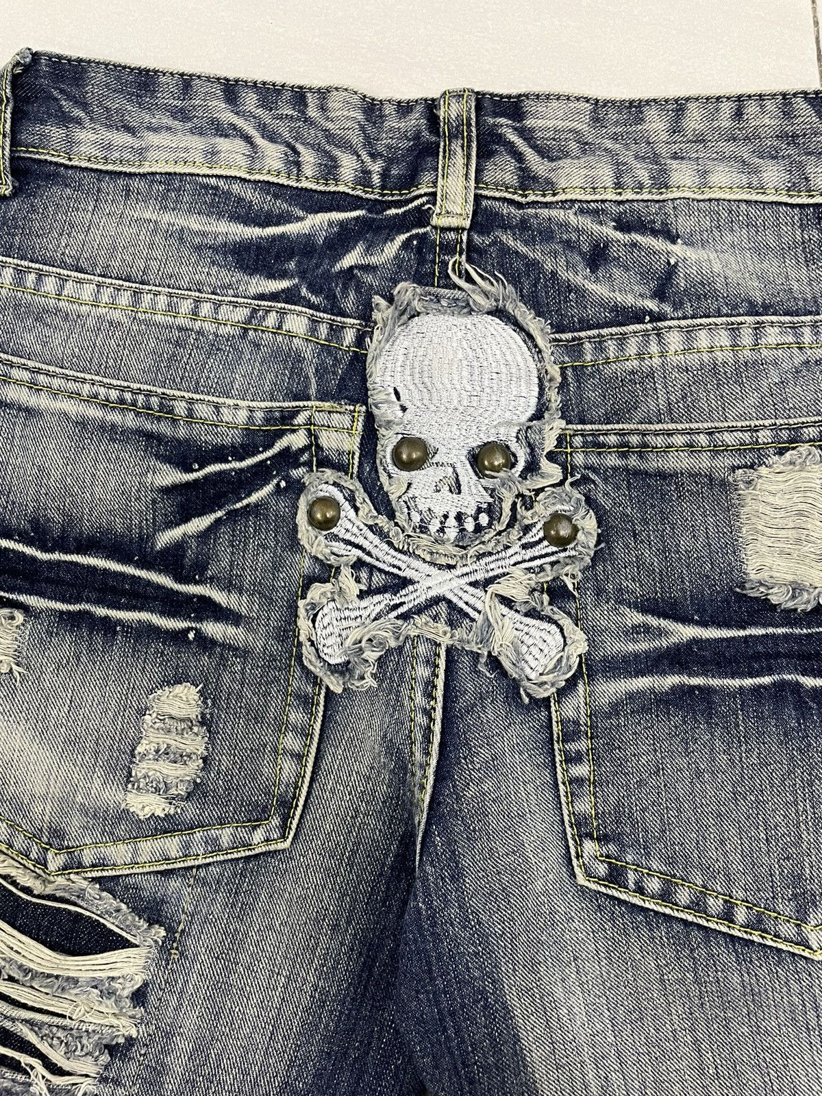 Hysteric Glamour × Japanese Brand × PPFM 25Energy Japan Skull Distressed Jeans Size US 29 - 3 Thumbnail