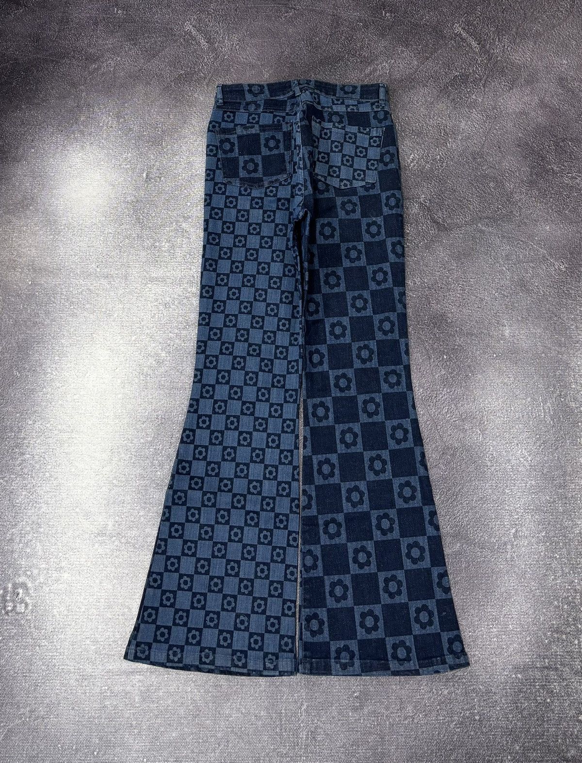 Jaded London Jaded London Women’s Chessboard Blue Hype Flared Denim Jeans Size 30" / US 8 / IT 44 - 2 Thumbnail